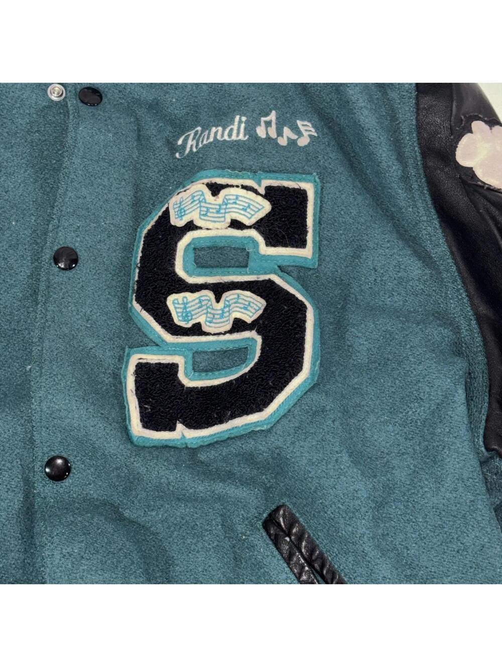 Vintage Letterman Jacket Holloway Sheldon Huskies Sacramento Faux Leather Arms - Picture 7 of 7